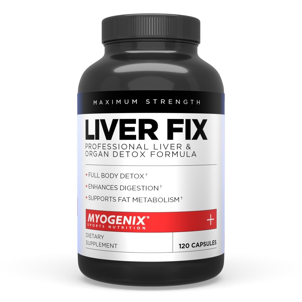 Myogenix Liver Fix – Profesyonel Liver & Organ Detox Formula – Geliştirilmişlar Digestion – Supports Fat Metabolism – Easy-to-Swallow – Diyetsel Tamam (120 Capsules)