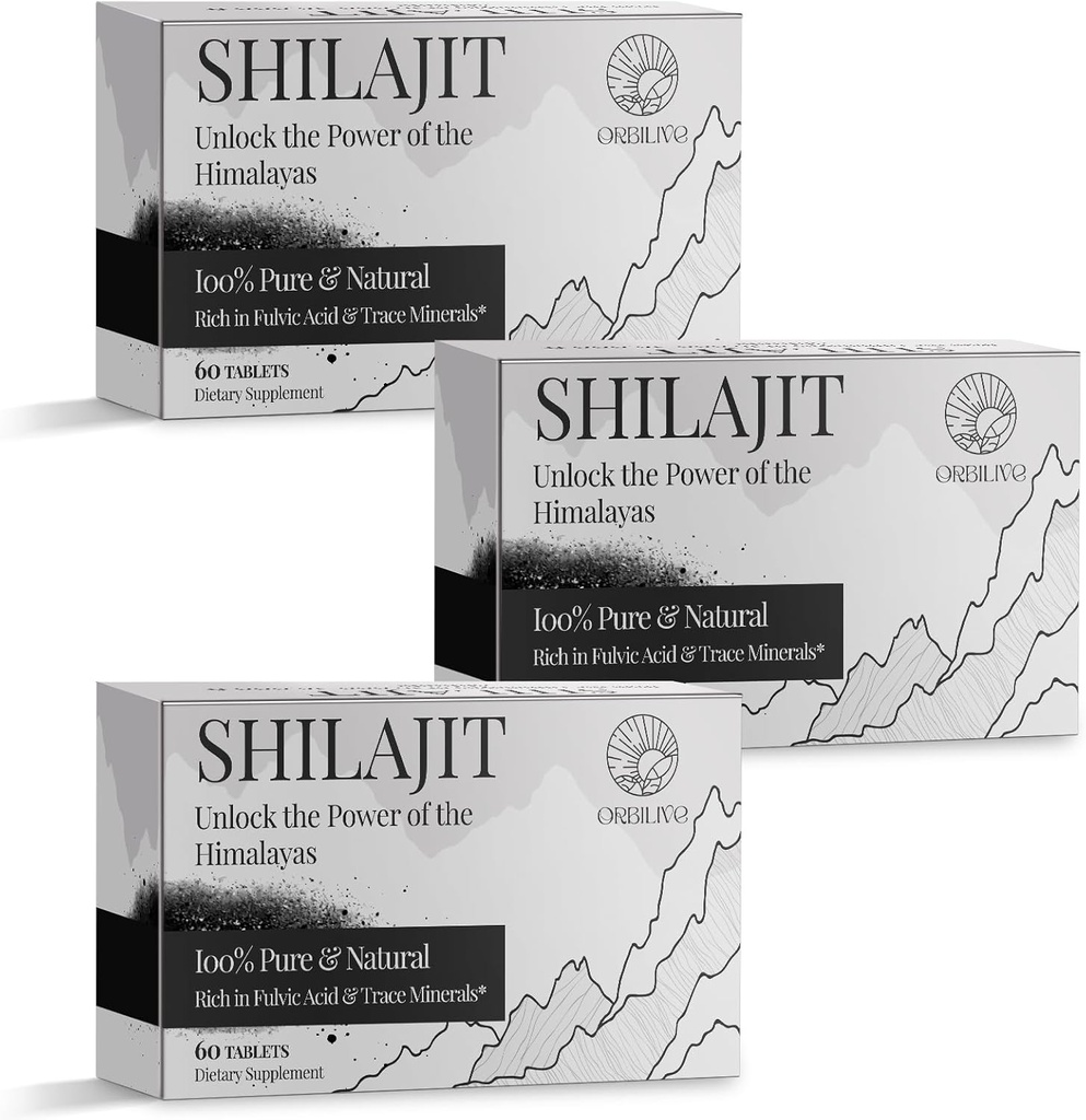 30.000 MG Shilajit Tabletleri, 100% Shilajit Pure, Himalaya Organik, Fulvic Acid & 85+ Kadın için Shilajit Tabletler,% 85 Shilajit Pure, Himalaya Organik, Shilajit Trace Minerals, Shilajit Supplement for Energy & Immune System, 180 Count