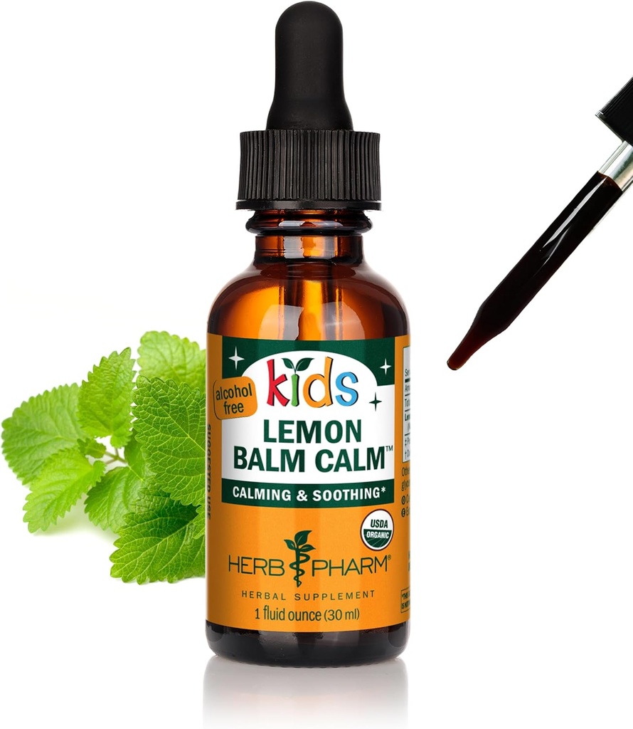 Herb Pharm Kids Certified-Organic Alcohol-Free Lemon Balm Calm Liquid Extract, 1 Ounce (GLKLEMON01)