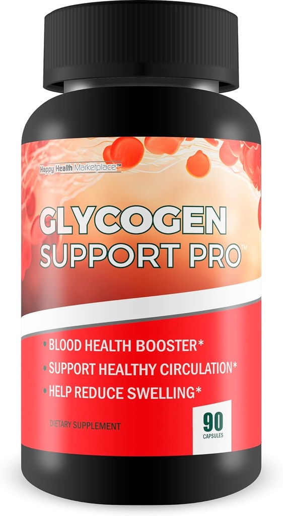 Glycogen Support Pro - En İyi Pancreas Desteği Antioksi Blood Health Blood Circulation Supplements - Blood Supplement W/Magnesium Turmeric Vitamin D Vitamin C D çinko Kan Denge Kan ATM
