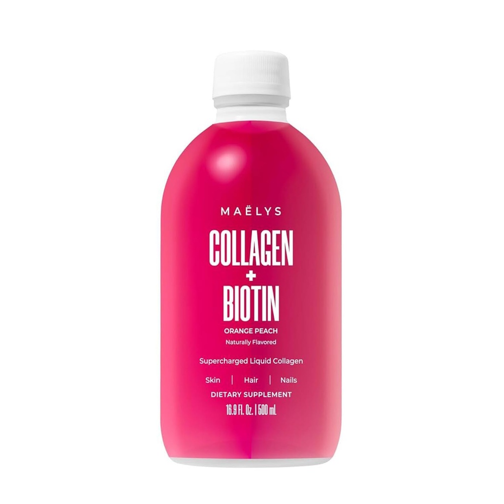 MAËLYS Super Charged Liquid Collagen for Women - Collagen Peptides Supplement with Biotin for Hair, Skin and Nails - Liquid Hydrolyzed Collagen Peptides
