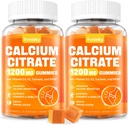 Ασβέστιο 1200 mg με Βιταμίνη D3 Συμπληρώματα Gummies για Ενήλικες - Ασβέστιο Κιτρικό με Βιταμίνη D3, K2, Κουρκουμάς, MSM για γυναίκες Άνδρες - Δύναμη Υποστήριξης Μυϊκό Ανοσοποιητικό - Χωρίς ζάχαρη, Φυσικό Μάνγκο Γεύση