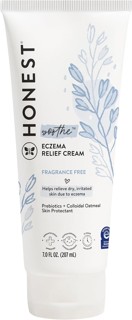 Η τίμια εταιρεία Eczema Καταπραϋντική Κρέμα Θεραπείας και Προστατευτικό του Δέρματος Φυσικά Παράγωγα Ευγενής για το μωρό Πρεβιοτικά Κολλοειδή Βρώμη 7 oz