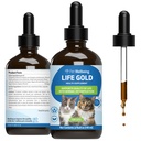 Pet Wellness Life Gold for Cats - Supports Detoxification, Immune System Health, Antioksis - Vet-Formated Herbal Supplement – 4 oz (118 ml)