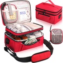 Fabrika Küçük Pouch ile seyahat etmek için Tıp Bag, Çift Katmanlı Pill Şişe Organize Depolama Davası Lockable Rollss ile Yapacak, İlaç Seyahat Davasını Omuzlu Raf (BagTRA) Yap.