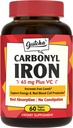 Demir Supplement, 65 mg Carbonyl Iron Plus C, Enerji ve Kan Kadın ve Erkekler için Destek, Daha İyi Absorpsiyon, Stomach'da Nazi, No Nausea, No Constipation, Vegan, Non-GMO, 60 Ctt