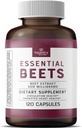 Essential Beets Diyetary Supplement - Premium Beet Root Extract for Heart Health & Blood Printing Support, Advanceds Athletic Performance, 2Month Supply, Vegan & Allergen-Free Supply, Vegan & Allergen-Free Supply, Vegan & Allergen-Free Supply