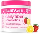 Kadınlar ve erkekler için belirli Welli Fiber Supplement, Organik Acacia'dan gelen Premium Daily Fiber Toz, Eklenme veProbiyotikler, No Bloat, Constipation &Gut Health Support (Strawberry Lemonade)