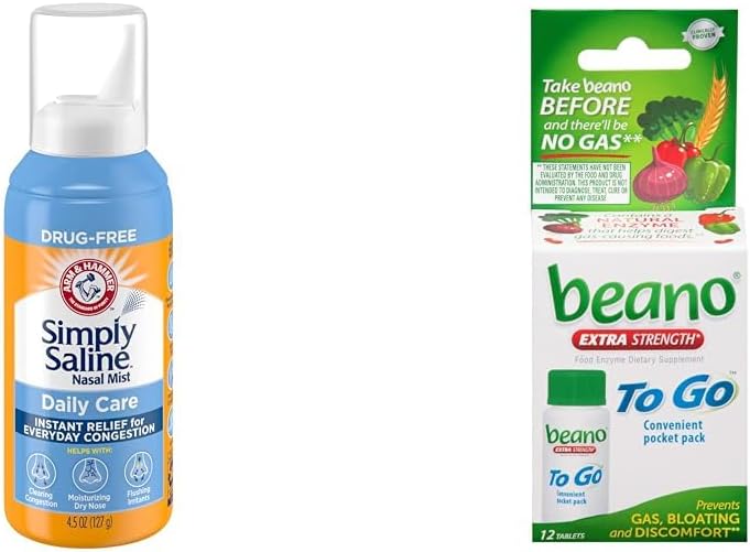 Arm & Hammer, Gaz Yardım Tabletlerine Gitmek için Nasal Sprey 4.5oz & beano 12 Kont