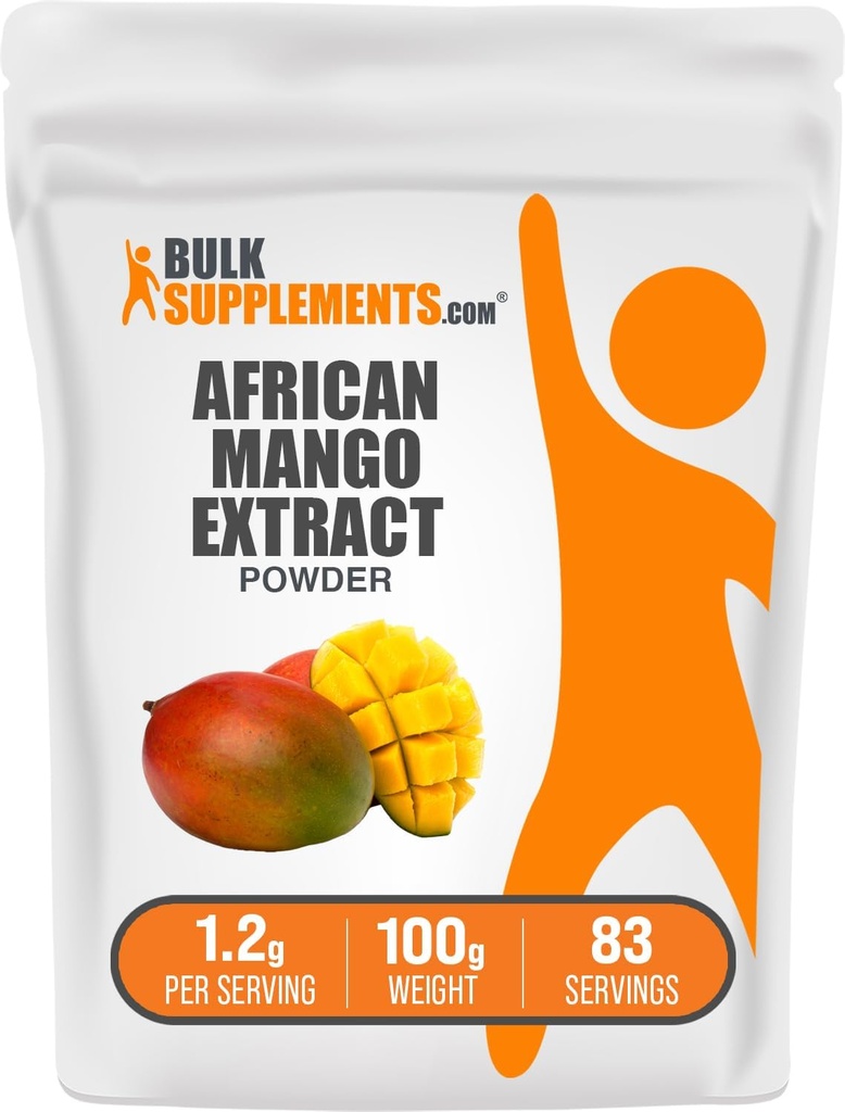BulkSupplements.com African Mango Extract Powder - Irvingia Gabonensis, African Mango Powder - Χωρίς γλουτένη, 1,2g ανά Σερβίρισμα, 100g (3.5 oz) (πακέτο του 1)
