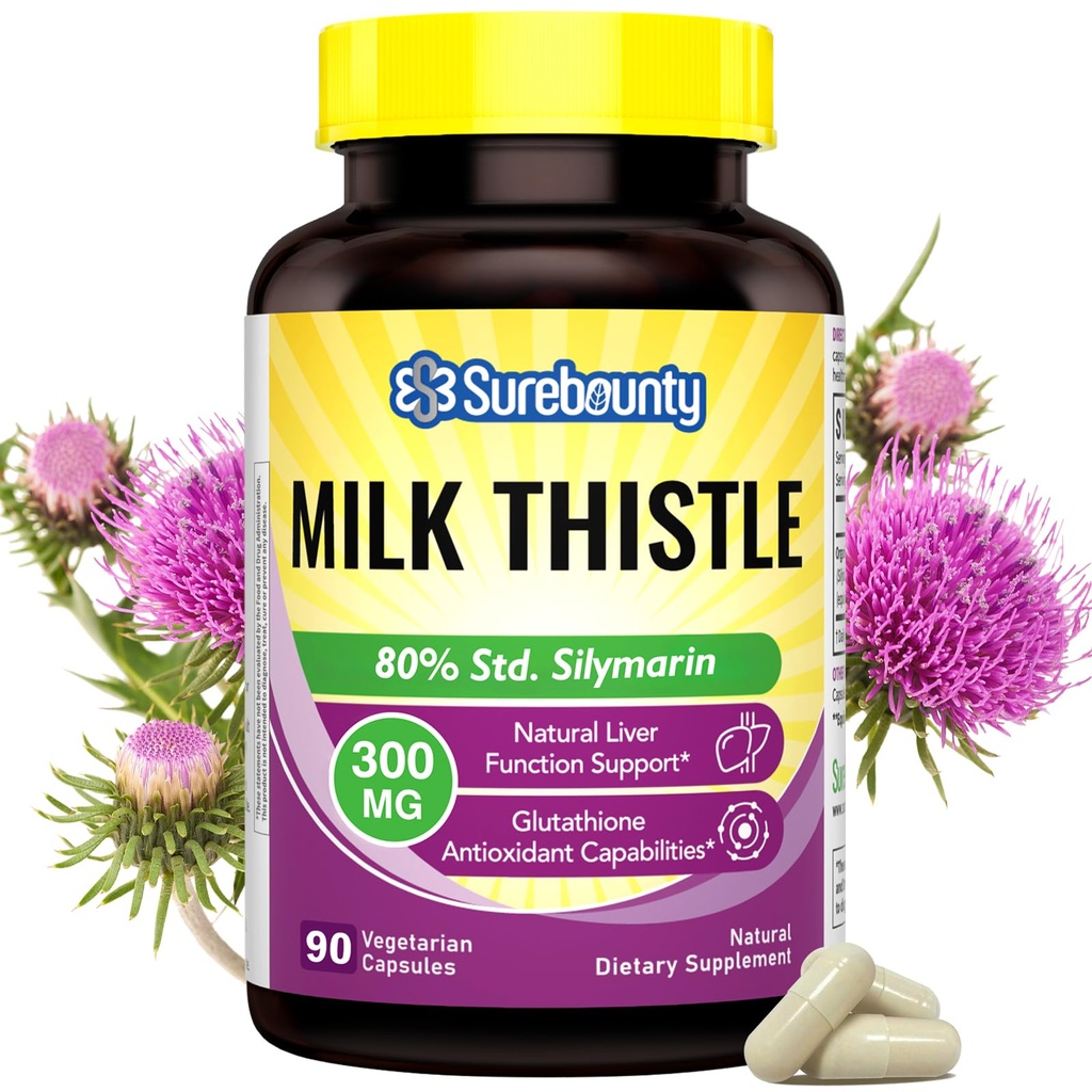 Organik Süt Butle, 9000 mg Equivalent, 30X Yoğun Tohum Üretimi,% 80 Silymarin, Liver Support Cleanse Detox, Fatty Liver Supplements, Non-GMO, No Gluten & Soy, 90 Veggie Caps, 3 Ay Supply