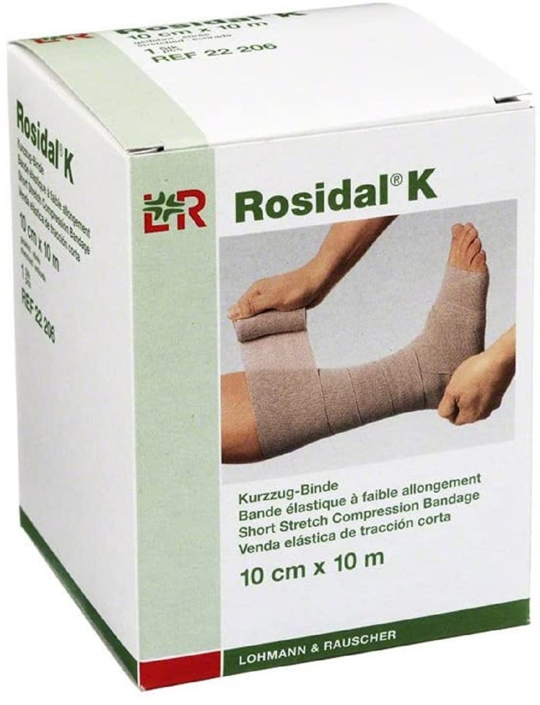 Lohmann & Rauscher Rosidal K Kısa Kesme Kombine, Akut & Kronik Lymphedema, Edema, & Venous Inency, 3.93" x 11 Yards (10cm x 10m), 1 Rolls