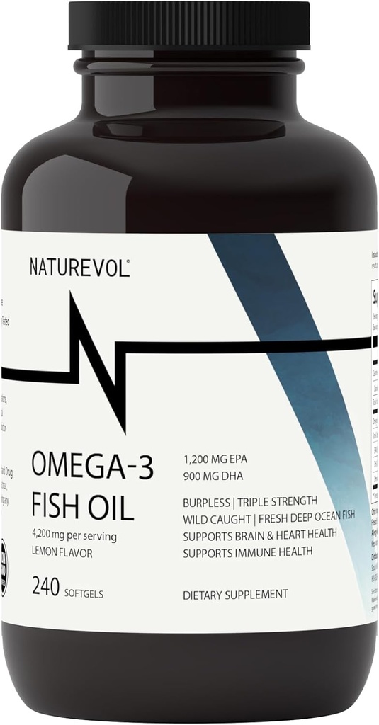 Triple Strength Omega 3 Fish Oil 4200mg - Burpless 
