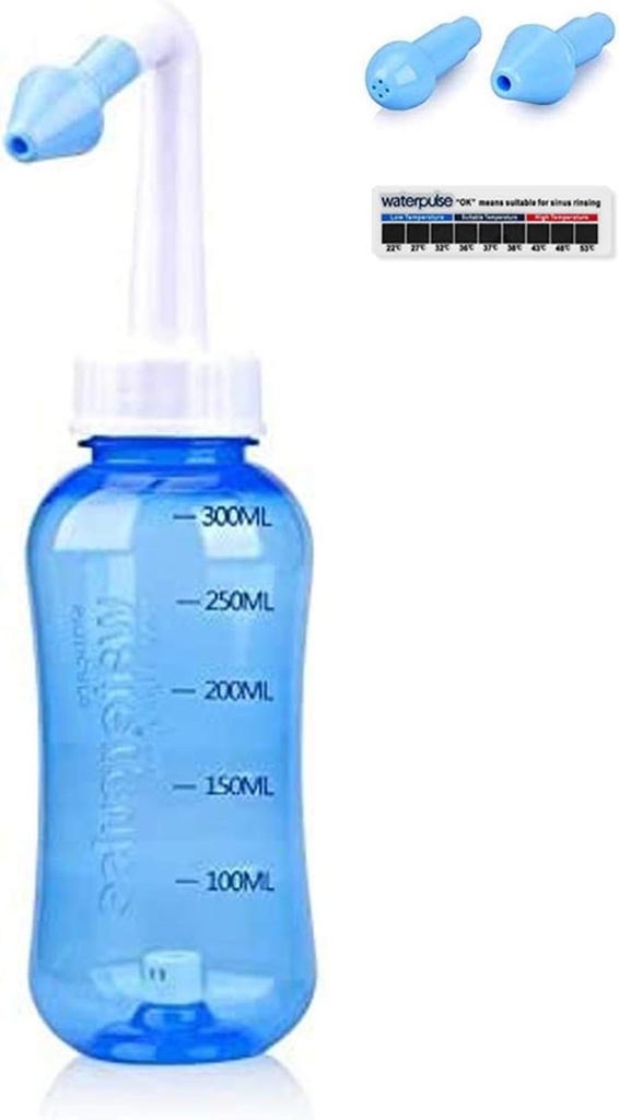 Supulse Neti Pot, Neti Pot Sinus Rinsing,300 ml Neti Pot Sinus Rinsing Kit with Thermometer Style for Adult & Kid Alaska Free (300 ml)