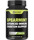 210 Capsules - Spearmint Supplement with Olive Leaf, Ginger Root, Black Pepper & More - Digestion Health, Respiratory Health, Immunity & Pozitif Mood Support