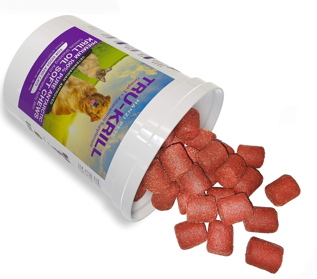 #1 Premium Antarctic Krill Oil Soft Chews for Dogs | Rich in Omega 3 | Astaxanthin | Vitamin E | for Skin and Coat | Low Allergen | Low Calorie | cGMP Certified | Made in USA | 60 Savory Soft Chews