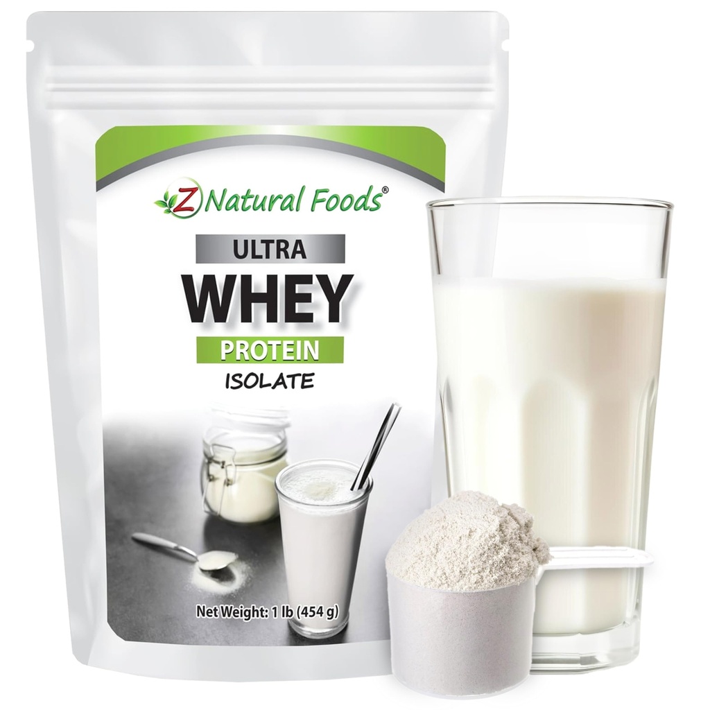 Z Doğal Gıdalar Ultra Whey Protein Isolate Toz - Pure, Unflavored, Unsweetened Whey Protein Toz - Flavorless Fitness, Spor Beslenmesi, Immune Support, 1 lb