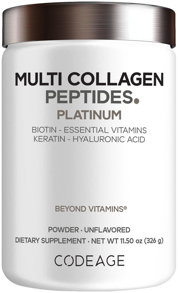 Kadınlar ve Erkekler için çok Collagen 1000006 Keratin, Protein Toz C B6 D3, Hyaluronik Asit, Niacin - Hydrolyzed Collagen Coffee Creamer 5 Tip - Unflavored - Non-GMO - 11.5oz