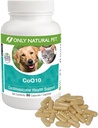 Sadece Doğal Pet CoQ10 Capsules for Dogs & Cats – Coenzyme Q10 Ubiquinone Supplement – Helps maintain Vitality, Energy & General Well-Being – 90 Count Count Count