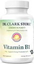 Dr. Clark B1 Thiamine 400 mg Supplement - Sağlıklı Nervous System & Energy Metabolism için B1 Supplement, Gluten-Free, Dairy Free - 100 Gelatin Capsules