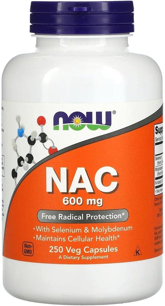 Τώρα τρόφιμα, NAC 600mg με σελήνιο, 250 κάψουλες (πακέτο των 2)