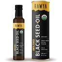 RAWYA Black Seed Oil - Unfiltered - Full Spectrum - 8.4 fl oz - Organic Cold-Pressed, Nigella Sativa - USDA Organic - Φυσικό συμπλήρωμα - Μαύρο Cumin Seed Oil - Ισχυρό άρωμα & υψηλή συγκέντρωση -Γυάλινο μπουκάλι