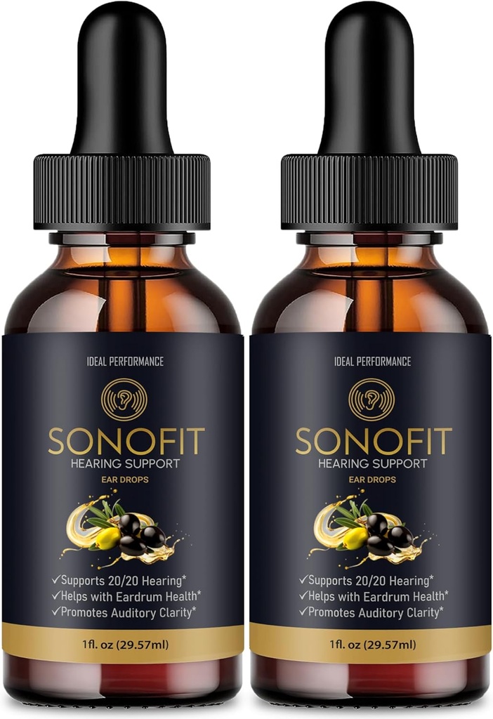 Sonofit Εμβοές ανακούφιση για χτυπήματα αυτιών σταγόνες, Sonofit Εμβοές συμπλήρωμα Sonofit Υγιεινό αυτί συμπλήρωμα υποστήριξης - μέγιστη δύναμη Advanced Formula Sonofit σταγόνες σχόλια υποστήριξης ακοής (2 Pack)