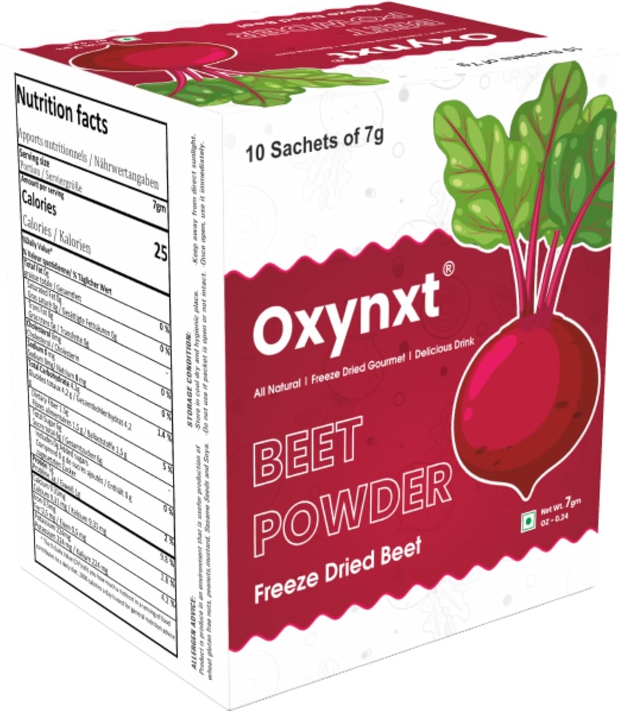 Freeze-Dried Beet Toz Sachets | 10 Single-Serve Packs (70g) | Natural Energy Boost | Non-GMO, Vegan, Gluten-Free | Ready-to-Mix Superfood for Smoothies & Drinks