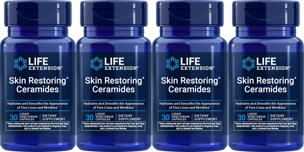 Life Extension Skin Restoring Ceramids, 30 Liquid Vegetarian Capsules (Görünen 5)