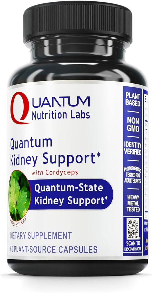 Kuantum Beslenme Laboratuvarları Kidney Desteği - Kidney Health Supplement, Kidney Support Supplement, Kidney Vitaminleri for Men and Women with Cranberry, Rhodiola Rosea ve Parsley - 60 Vegetarian Capsules