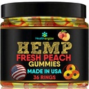 Hemp Gummies-Premium Peach Ring-Fresh ve Full Flavor Gummy Bear Edibles- Natural Hemp Oil-Health Routine and Discomfort-Made in USA