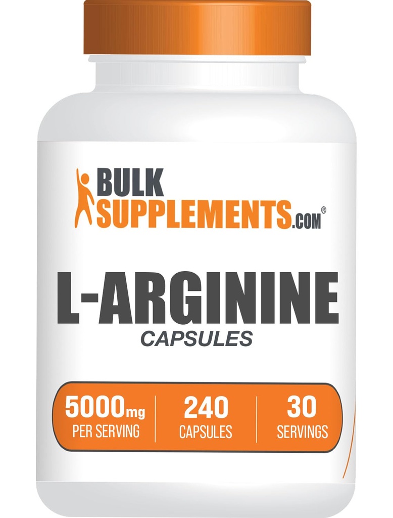 BulkSupplies.com L-αργινίνη 5000mg Κάψουλες - Arginine συμπλήρωμα, Nitric Oxide συμπλήρωμα, L-αργινίνη κάψουλες - Χωρίς γλουτένη, 8 κάψουλες ανά υπηρεσία, 240 κάψουλες (πακέτο του 1)