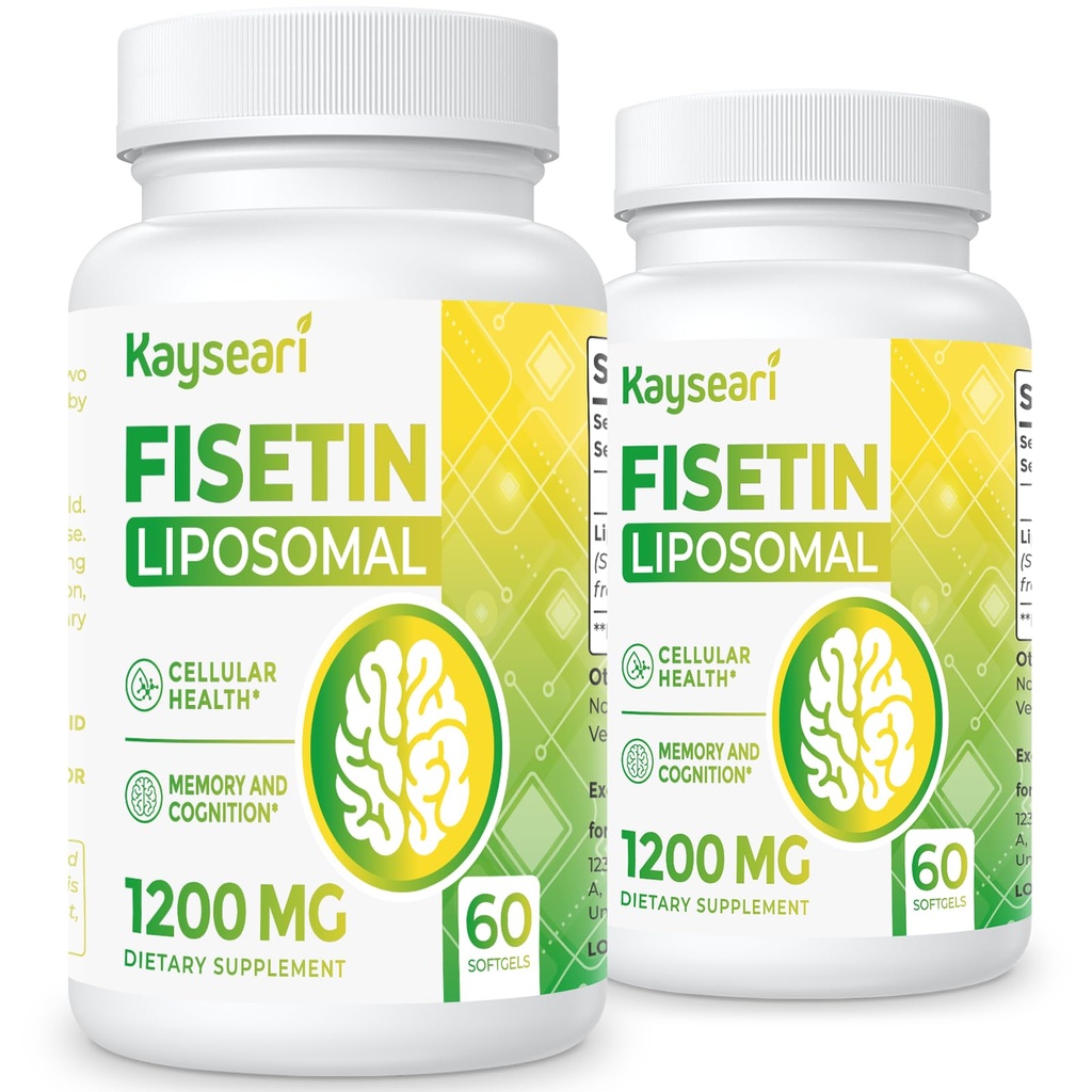 Fisetin 1200mg Liposomal Fisetin Συμπληρώματα 98% Pure Fisetin Polyphenols Αντιοξειδωτικά Ανοσία Υγεία Γήρανση Γνωστική Υποστήριξη Μη ΓΤΟ 120 Κάψουλες