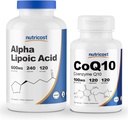 Nutricost Alpha Lipoic Acid 600 mg, 240 Caps CoQ10 100 mg, 120 Capsules