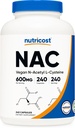Nutricost N-Acetyl L-Cysteine (NAC) 600 mg, 240 Vegetarian Capsules - Vegan, Non-GMO, Gluten Free
