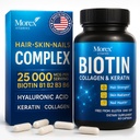Biotin Keratin & Collagen Capsules - ABD'de yapılan - Doğal Collagen, Keratin & Biotin Saç Büyümesi için Biyotin & Collagen Vitaminleri - Saç Kaybı, Skin & Nails - 60 Caps
