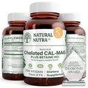 Doğal Nutra Chelated Dolce Magnezyum 1000/500 mg Supplements Plus Betaine HCL - Chelated Cal Mag Kemik Yoğunluğu, Destekler Kas, Dişler, Cardiovascular & Nerve Health, 250 Vegan Tabletler