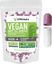 XPRS Nutra Boyutu 4 Boş Kapsüller - 500 Kont Küçük Boş Vegan Capsules - Vejetaryen Pills - DIY Sebze Kapsülü - Tamamlanan Do-It- Your Veggie Caps for Supplements (Lavender/Beyaz)