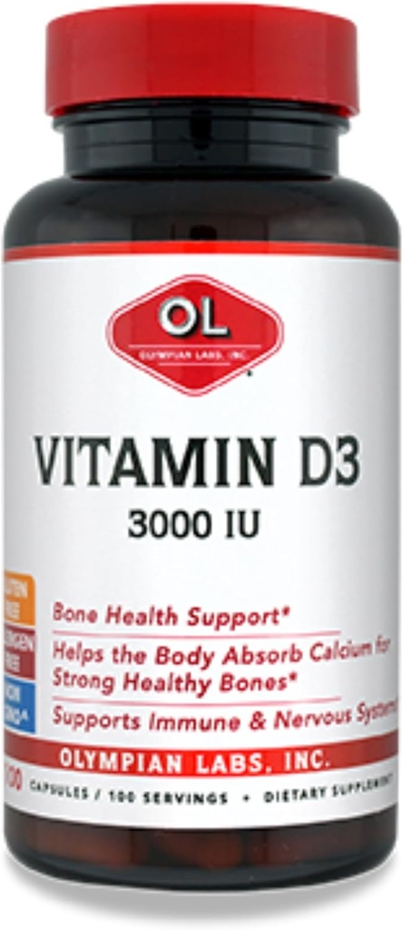 Olympian Labs D3 3000 Iu 100 Capsules Güçlü Kemikleri Destekliyor