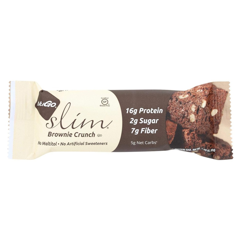 NuGo Beslenme - Slim Bar Brownie Crunch - 1.59 oz (Pazar 12)