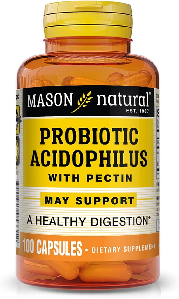 Pectin Capsules ile Mason Natural Acidofilius, Digestive Aid - 100 Ea