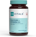 Vitals Calcium + Vitamin D3 Supplement, 90 Calcium Tablets, with Magnesium, for Complete Joint Health Support - Women and Men. (Pack of 1)