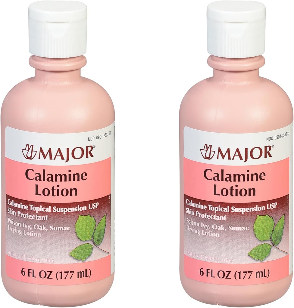 MAJOR Calamin Lotion - Calamine Topical Suspension USP Skin Korumacı - 6 Fl Oz (177 mL) (2 Pack)