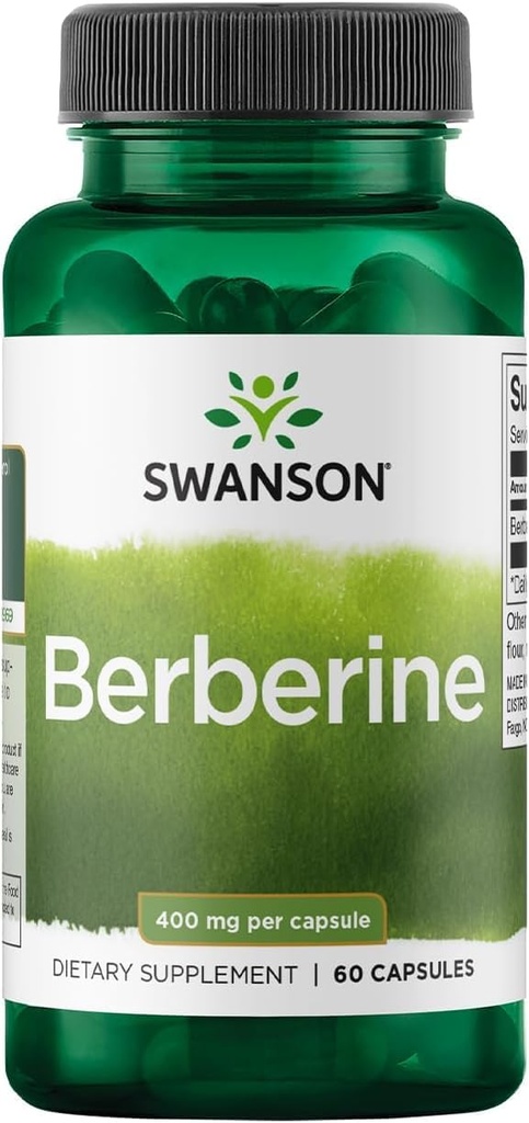 Swanson Berberine - Metabolik Sağlık ve Kalp Sağlığı * - Standartlaştırılmış Berberin HCl - Non-GMO & Gluten-Free - 60 Vegan Capsules