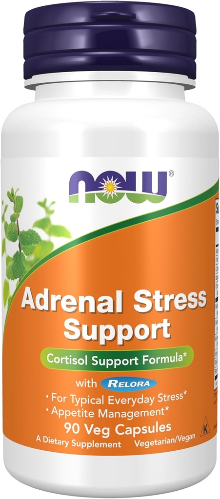 Şimdi Gıdalar Tamamlıyor, Adrenal Stres Desteği, Cortisol Destek Formula * Relora® ile, Tipik Günlük Stres*, Appetite Management*, 90 Veg Capsules