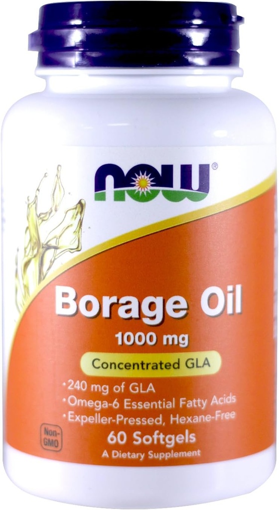 Borage Oil 1000 mg, 60 Softgels (Pack of 2)