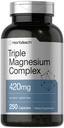 Horbäach Triple Magnezyum Kompleksi | 420 mg | 250 Capsules | Non-GMO ve Gluten Free Formula | Magnezyum Oksit, Citrate, and Aspartate Diyetary Supplement