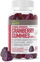 Klinik Güçlü Cranberry Gummies 500 mg - Urinary Tract Kadınlar ve Erkekler için Sağlık - Antioksi Superfood Temiz ve Koruma - Cran d'Or Cranberry Toz Supplement (60 Gummies)