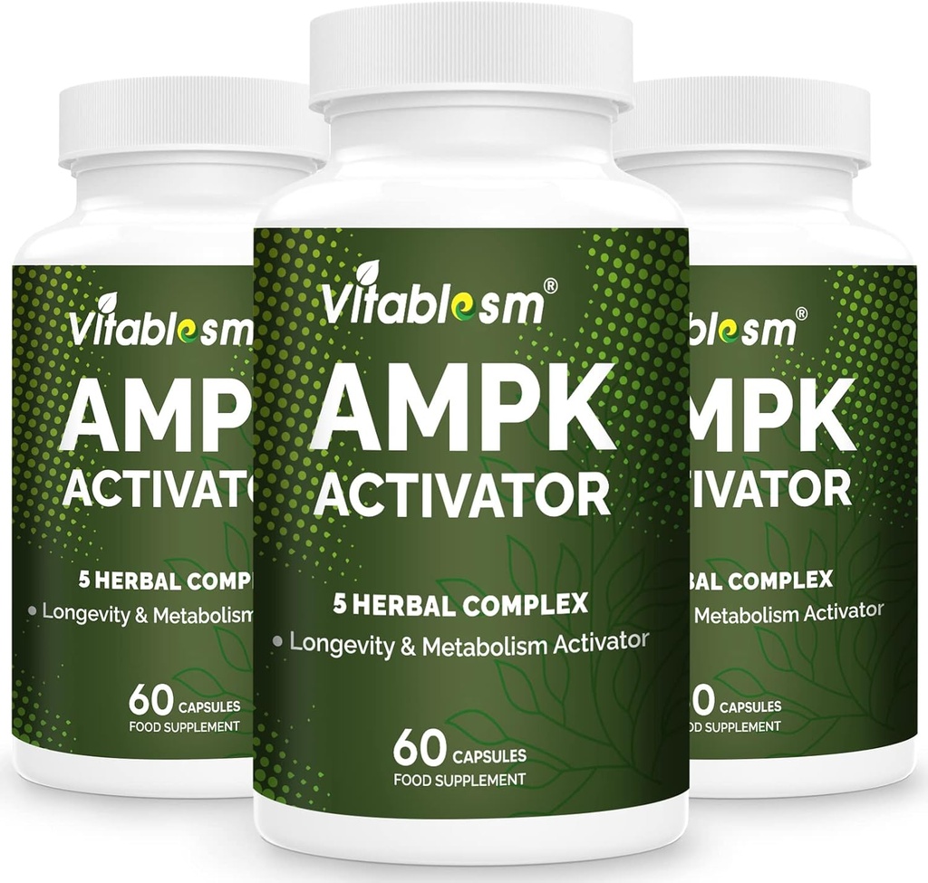 Συμπλήρωμα ενεργοποιητή AMPK, 5 σε 1 Jiaogulan Gynostemma AMPK Μεταβολικός ενεργοποιητής 180 κάψουλες χορτοφάγων (180 Count(Pack of 3))