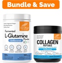 Sandhu's L-Glutamine Powder 100 μερίδες, 500g, 17,6 Oz., Μεγάλο μέγεθος, 3 μήνες προσφοράς και κολλαγόνο Peptides σκόνη 